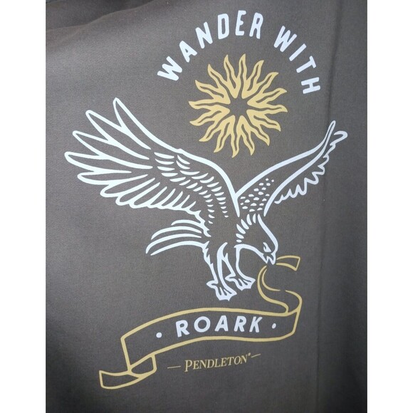 Roark x Pendleton Mens XXXL 3XL Hoodie Brown Sweater Wander With Roark Eagle - Picture 13 of 16